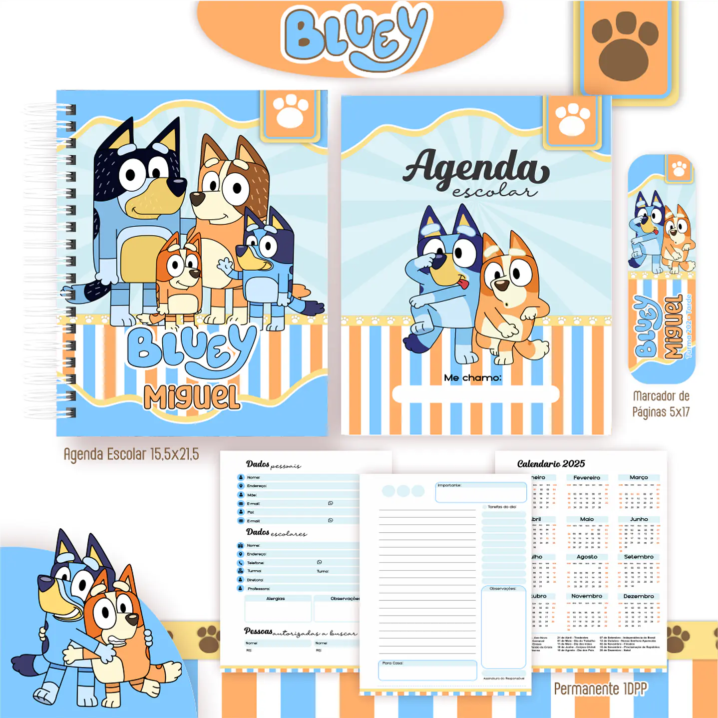 Kit Digital Encadernação Bluey - Volta às Aulas 5