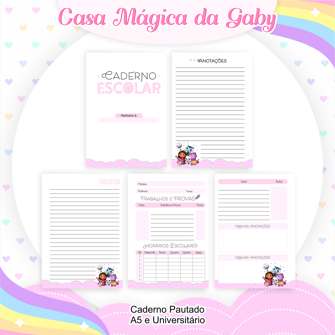 Kit Digital Encadernação A Casa Mágica da Gabby  3