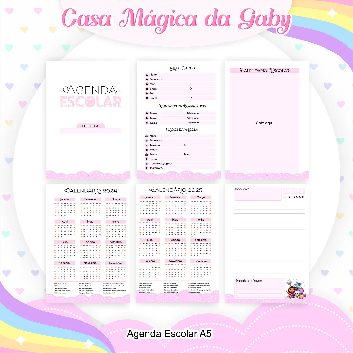 Kit Digital Encadernação A Casa Mágica da Gabby  4