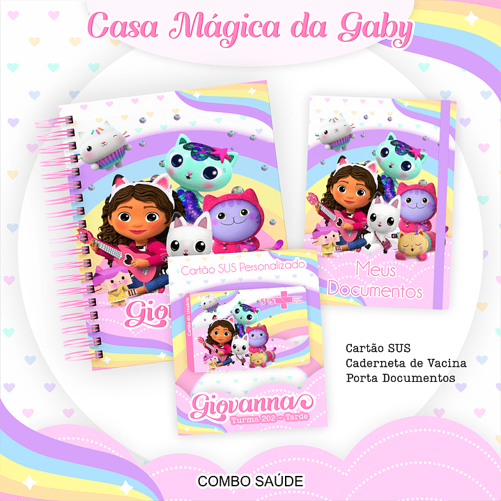 Kit Digital Encadernação A Casa Mágica da Gabby  1
