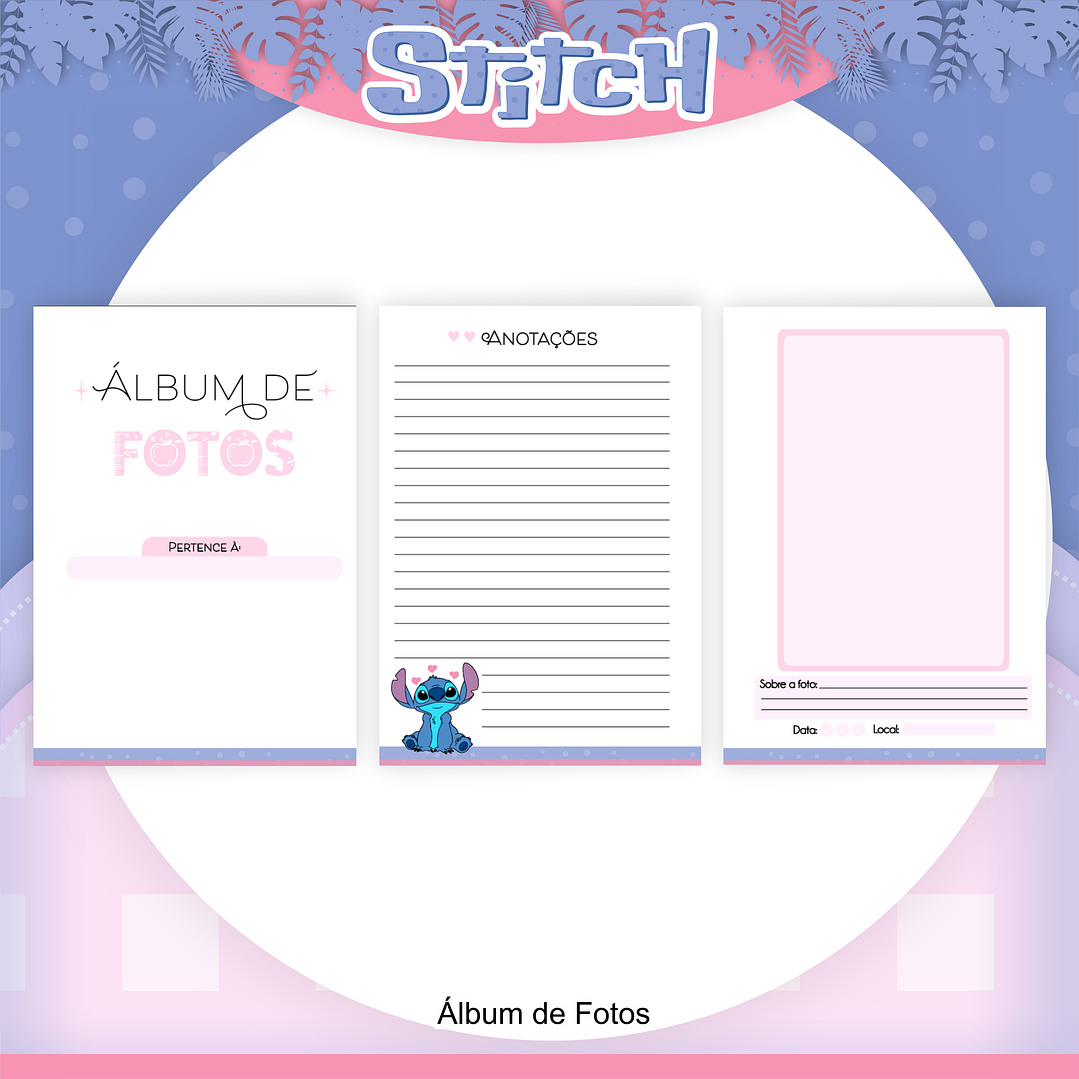 Kit Digital Encadernação Stitch e Angel  3
