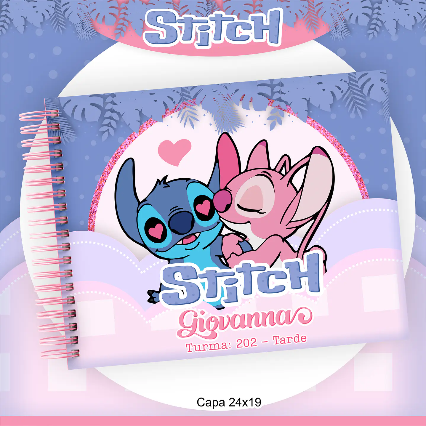Kit Digital Encadernação Stitch e Angel  9