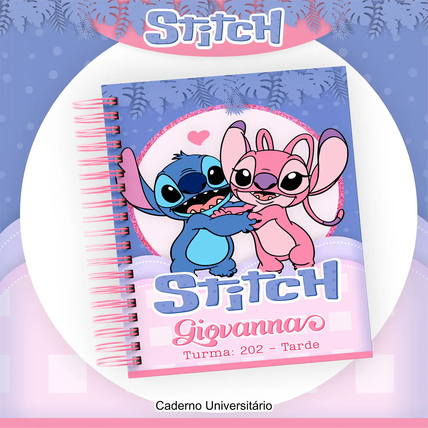 Kit Digital Encadernação Stitch e Angel  11