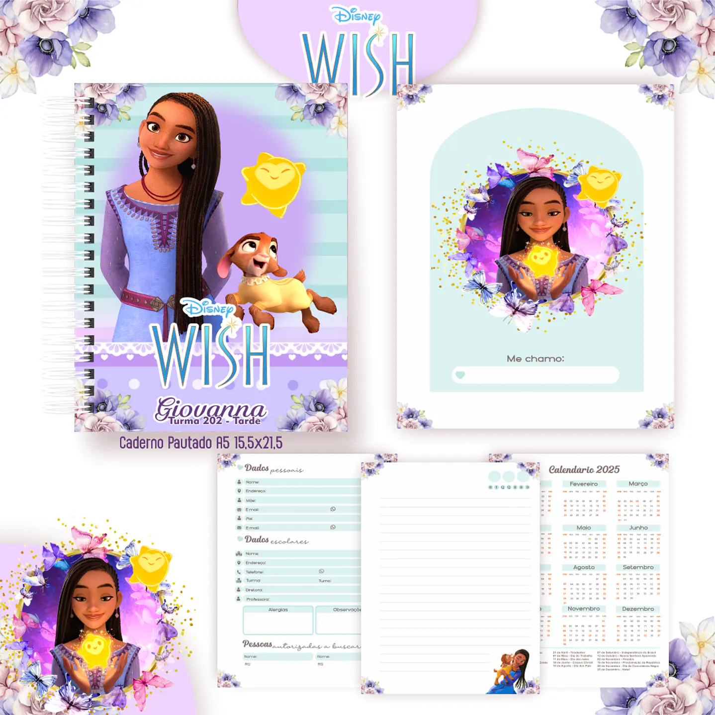 Kit Digital Encadernação Wish - Volta às Aulas 3