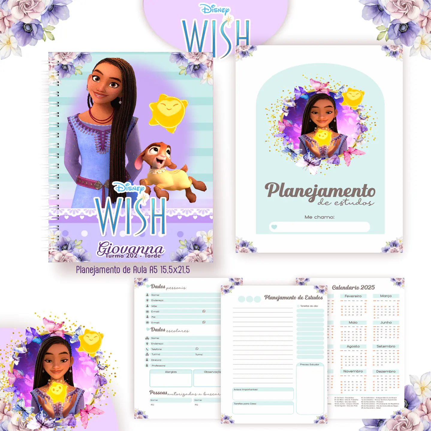 Kit Digital Encadernação Wish - Volta às Aulas 4