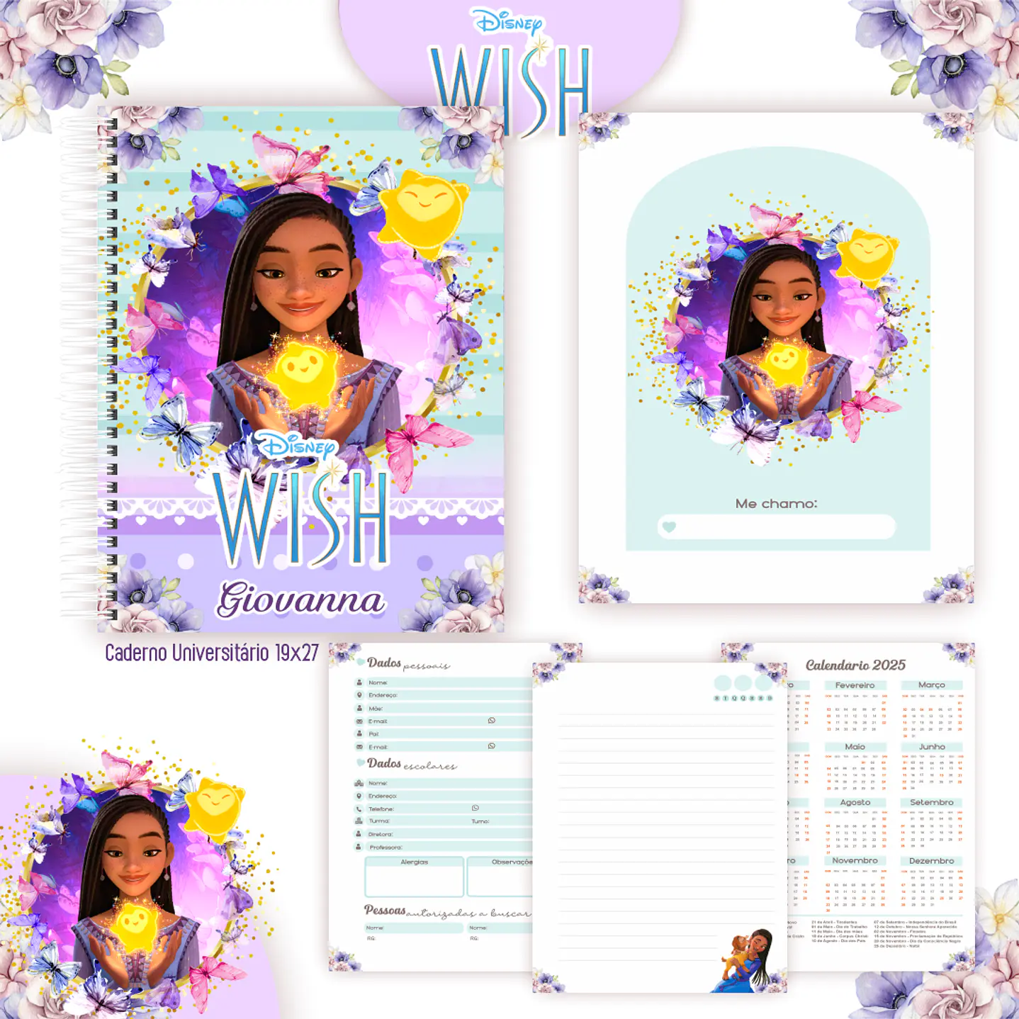 Kit Digital Encadernação Wish - Volta às Aulas 7