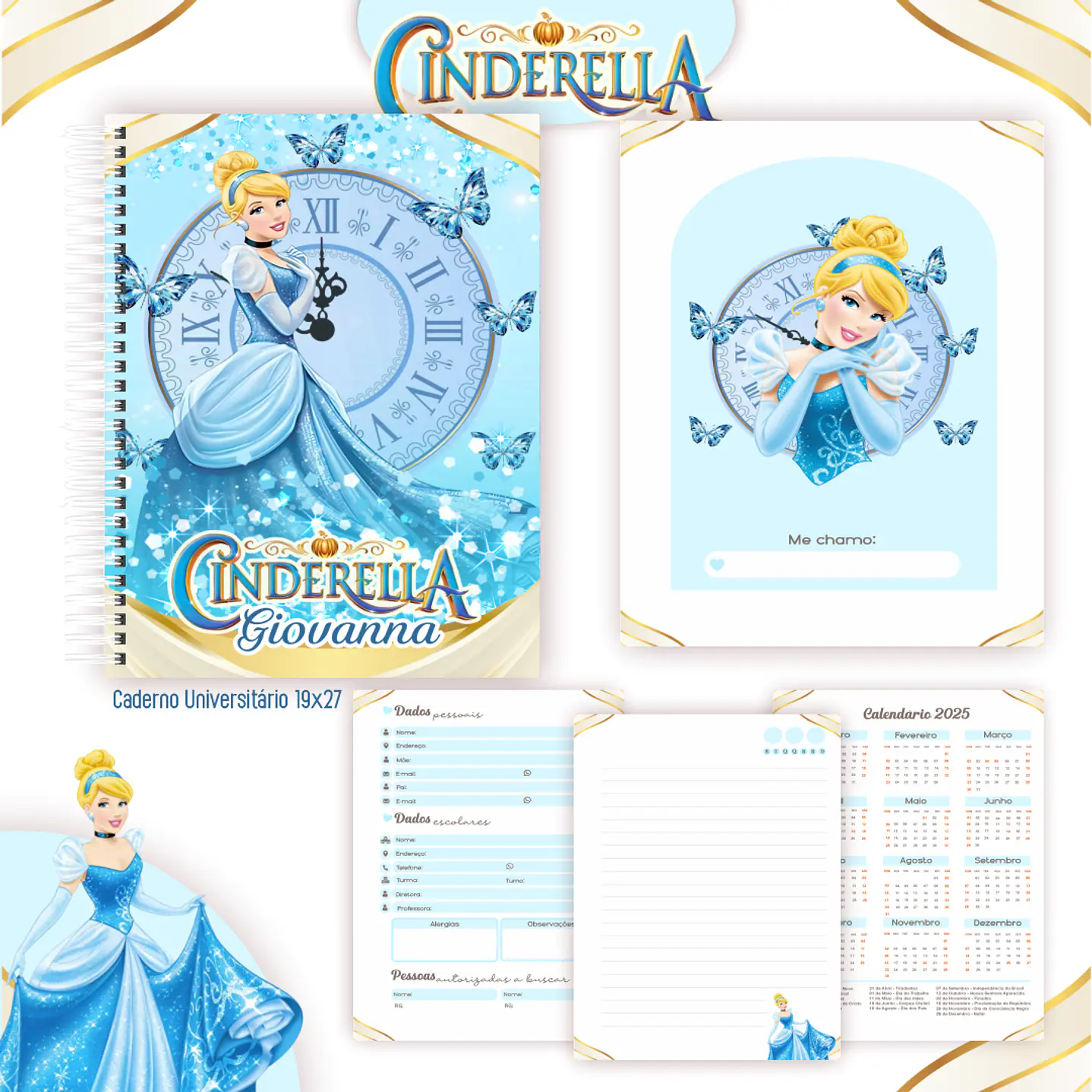 Kit Digital Encadernação Cinderela - Volta às Aulas 3