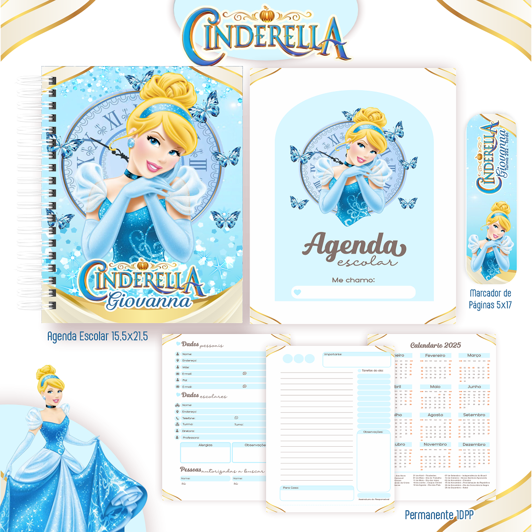 Kit Digital Encadernação Cinderela - Volta às Aulas 4
