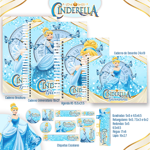 Kit Digital Encadernação Cinderela - Volta às Aulas
