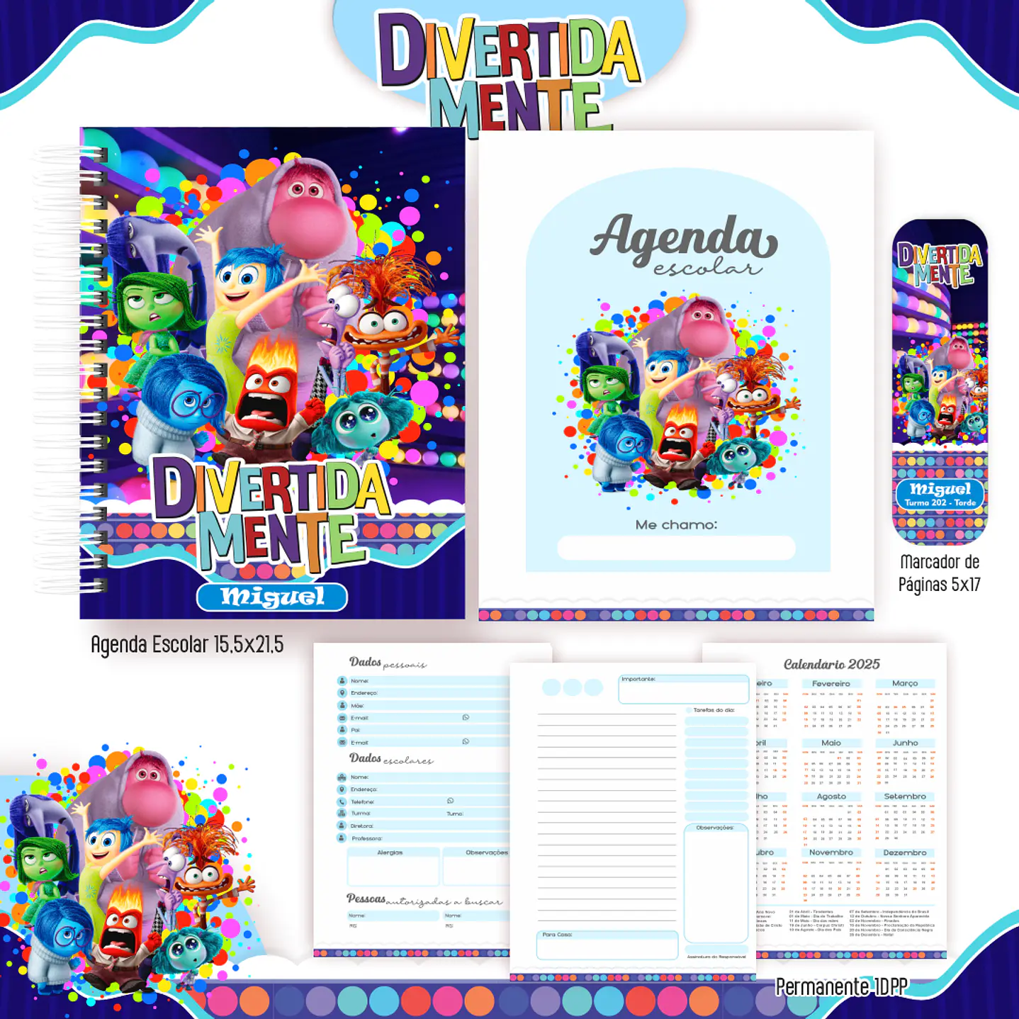 Kit Digital Encadernação Divertida Mente - Volta às Aulas 2