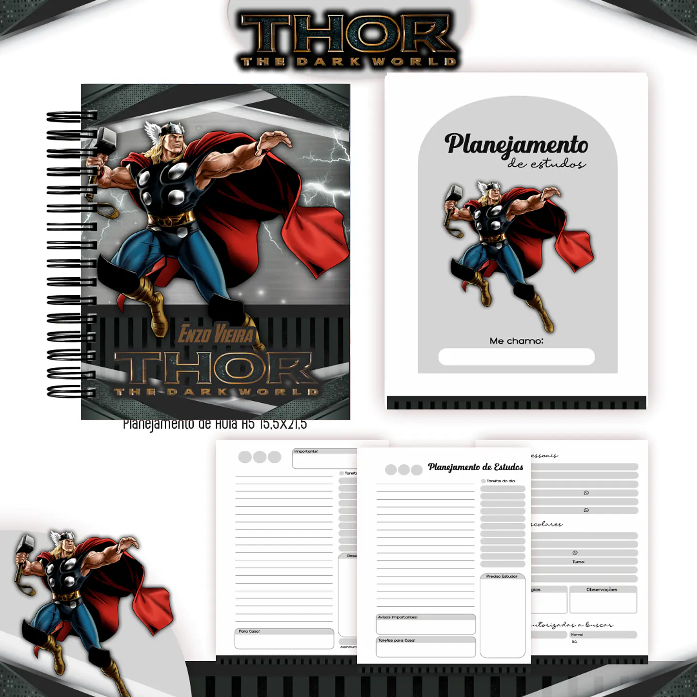 Kit Digital Encadernação Thor  - Volta às Aulas 4