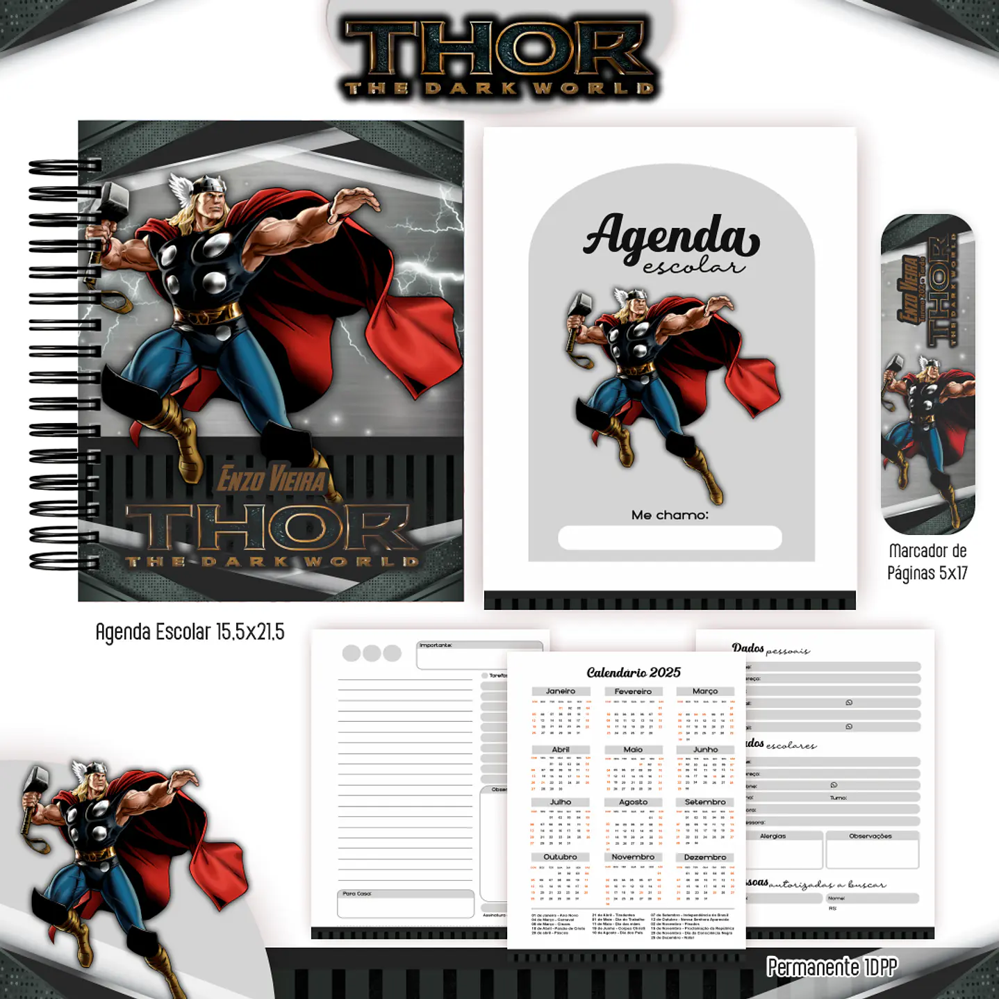 Kit Digital Encadernação Thor  - Volta às Aulas 1