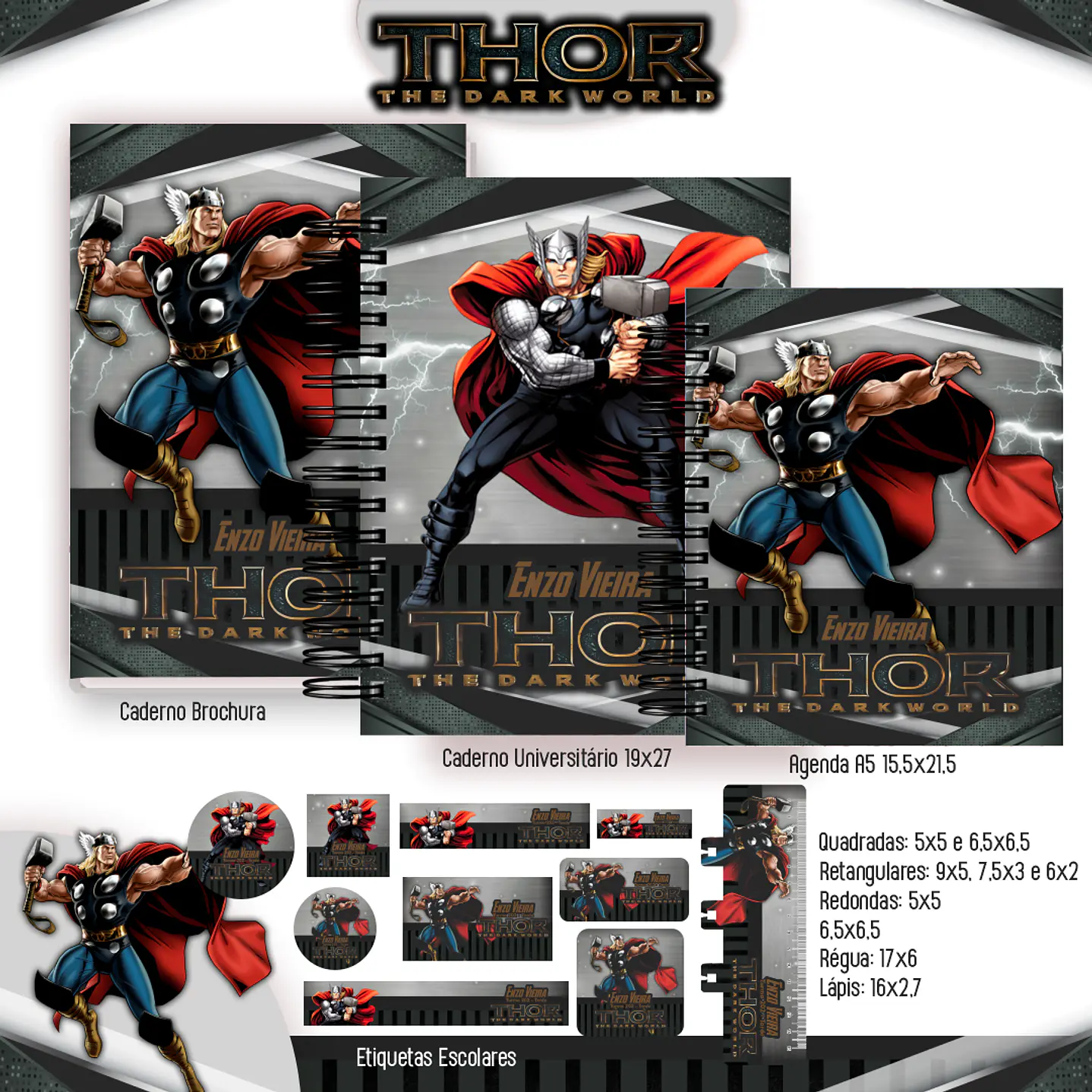 Kit Digital Encadernação Thor  - Volta às Aulas 2