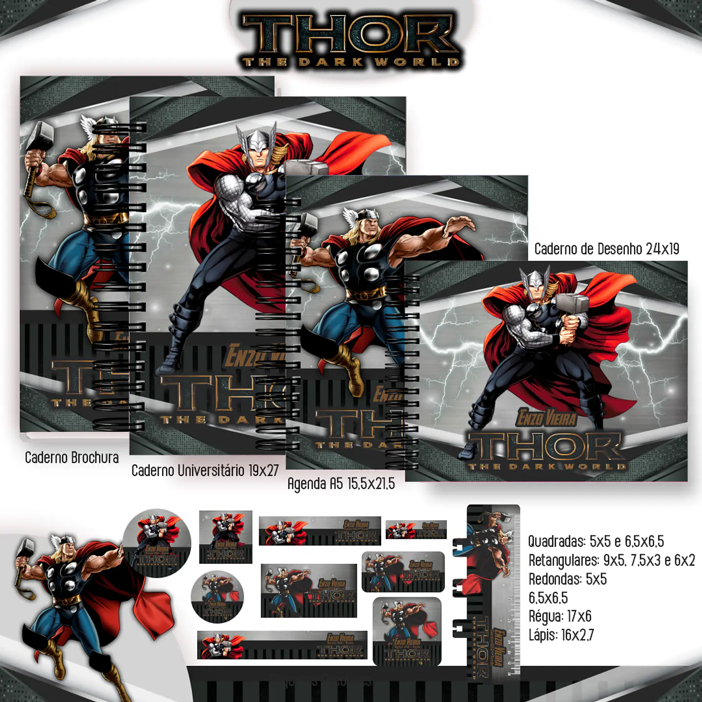 Kit Digital Encadernação Thor  - Volta às Aulas 6