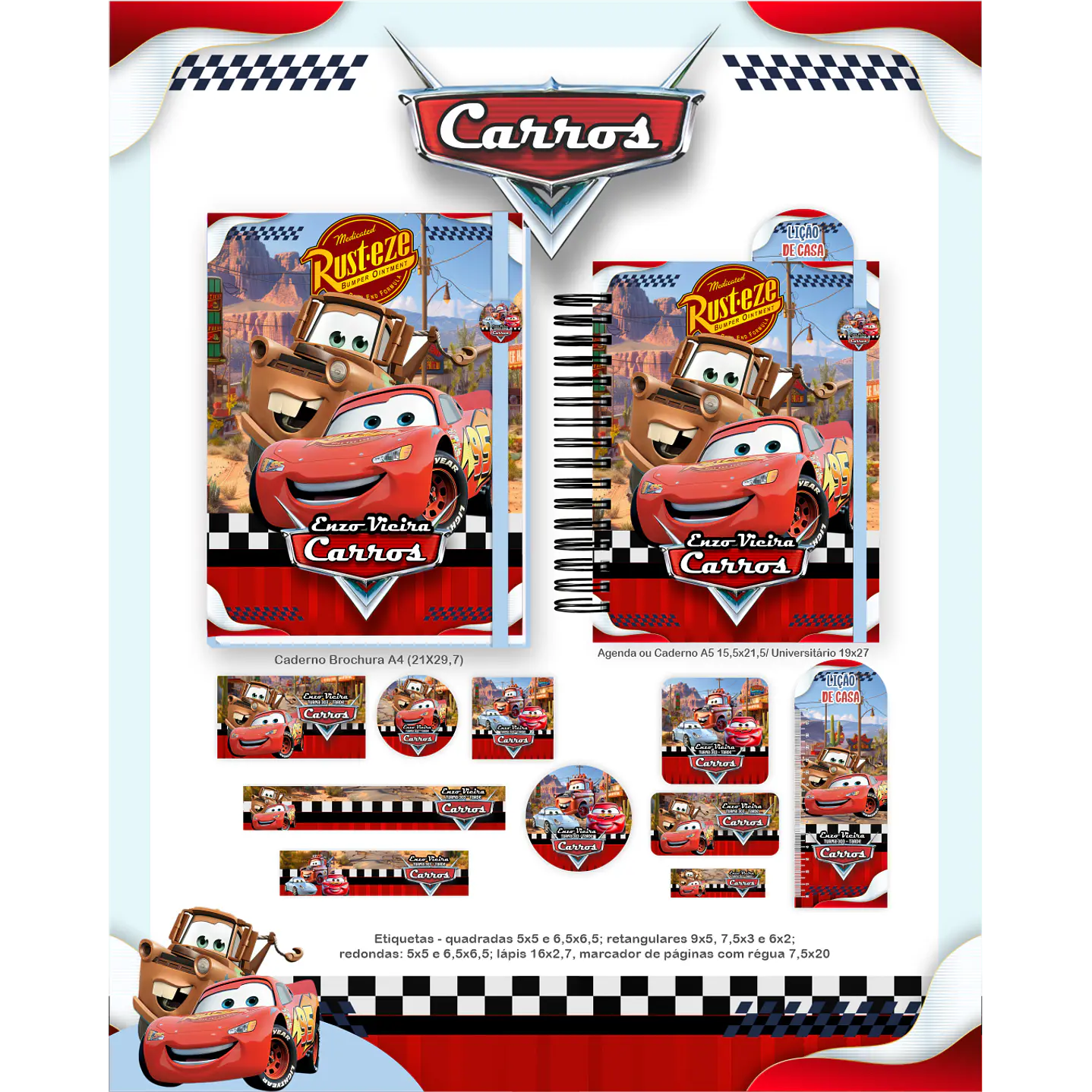 Kit Digital Encadernação Carros - Volta às Aulas  6