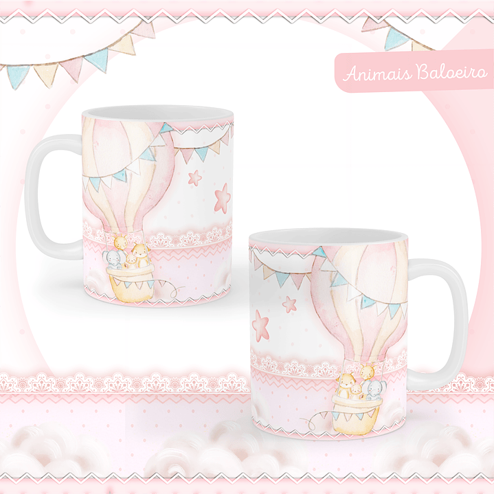 Kit Digital Encadernação Animais Baloeiro Rosa 6