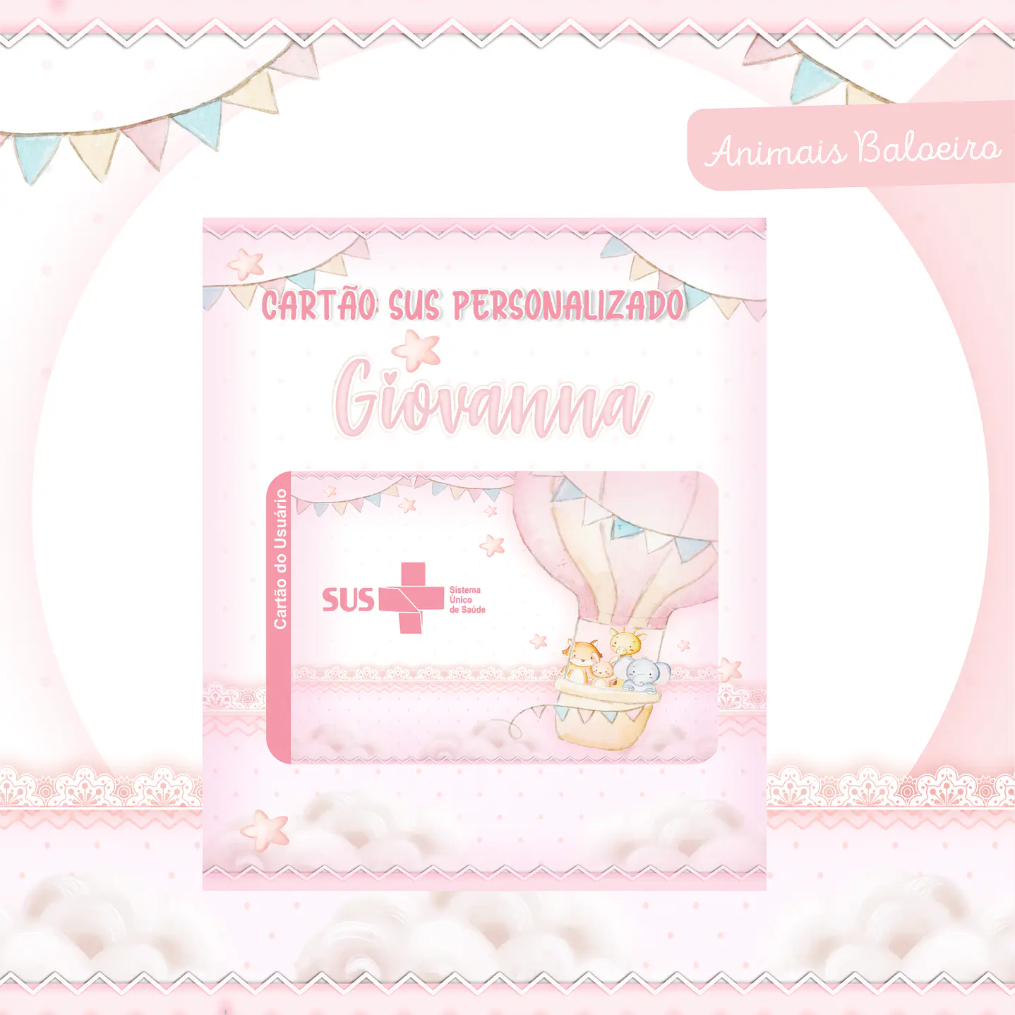 Kit Digital Encadernação Animais Baloeiro Rosa 9