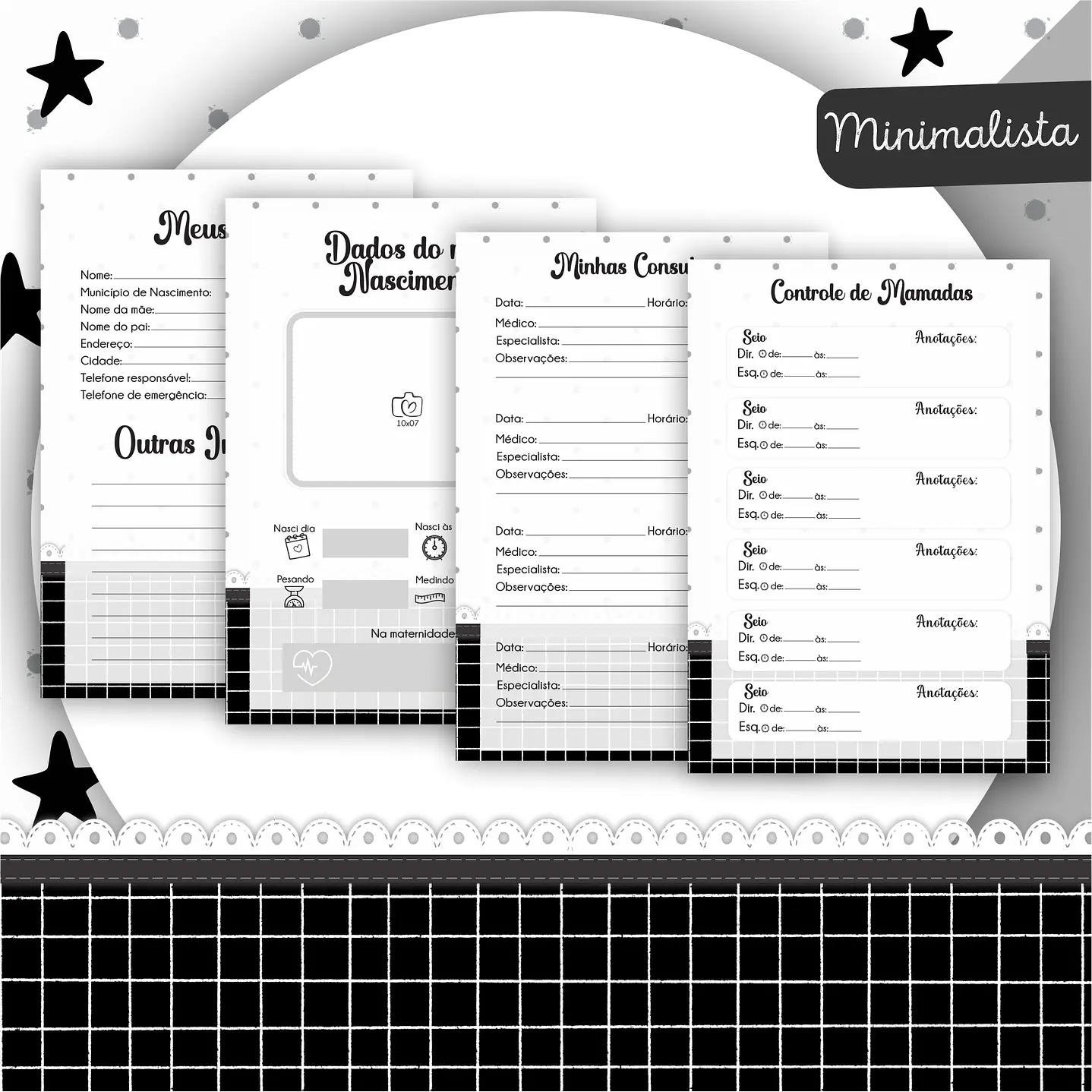 Kit Digital Encadernação Animais Minimalista 5