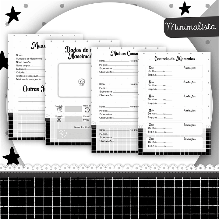 Kit Digital Encadernação Animais Minimalista 5