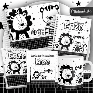 Kit Digital Encadernação Animais Minimalista