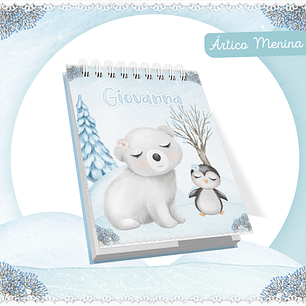 Encadernação Animais do Ártico Livro do Bebê e Caderneta 