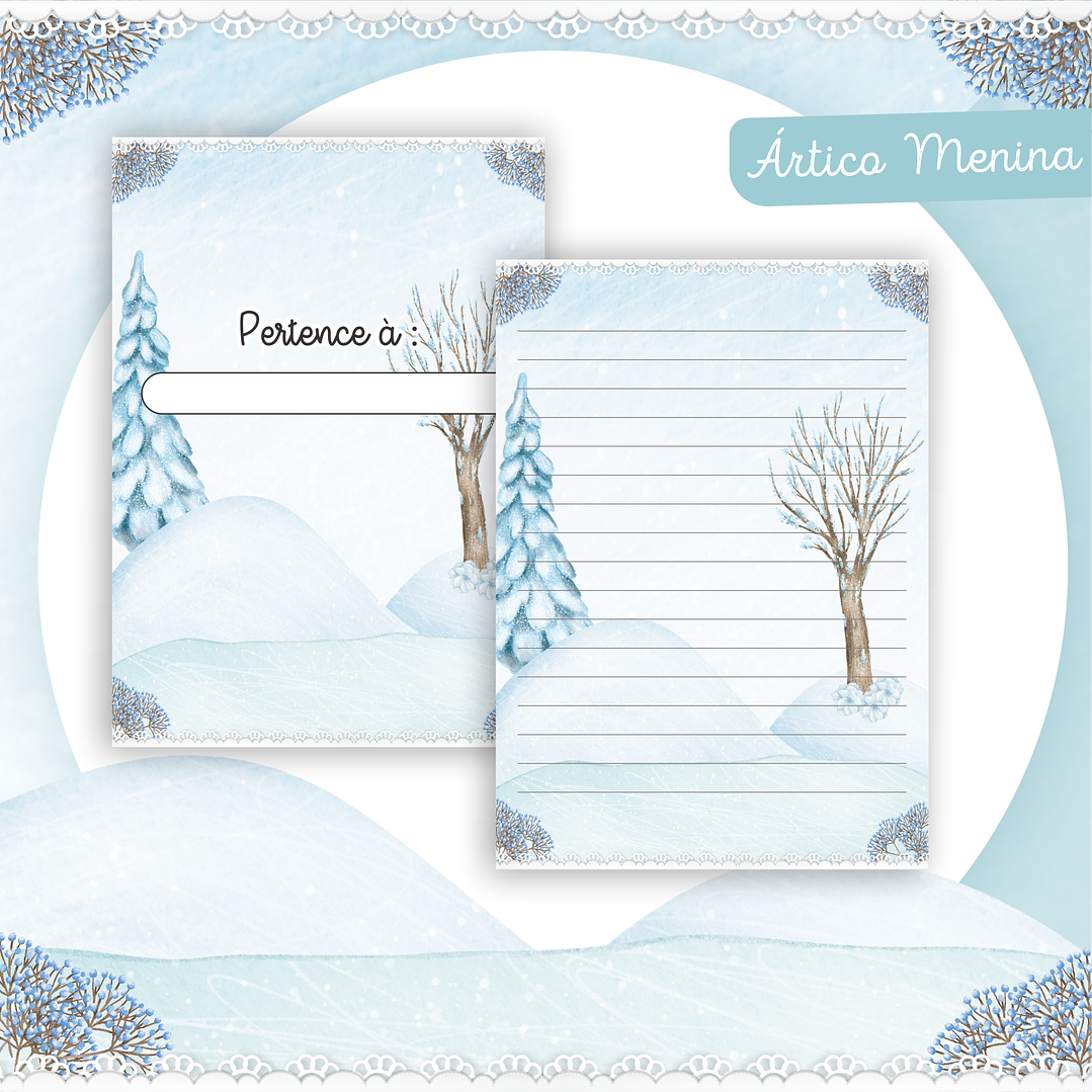 Encadernação Animais do Ártico Livro do Bebê e Caderneta  7