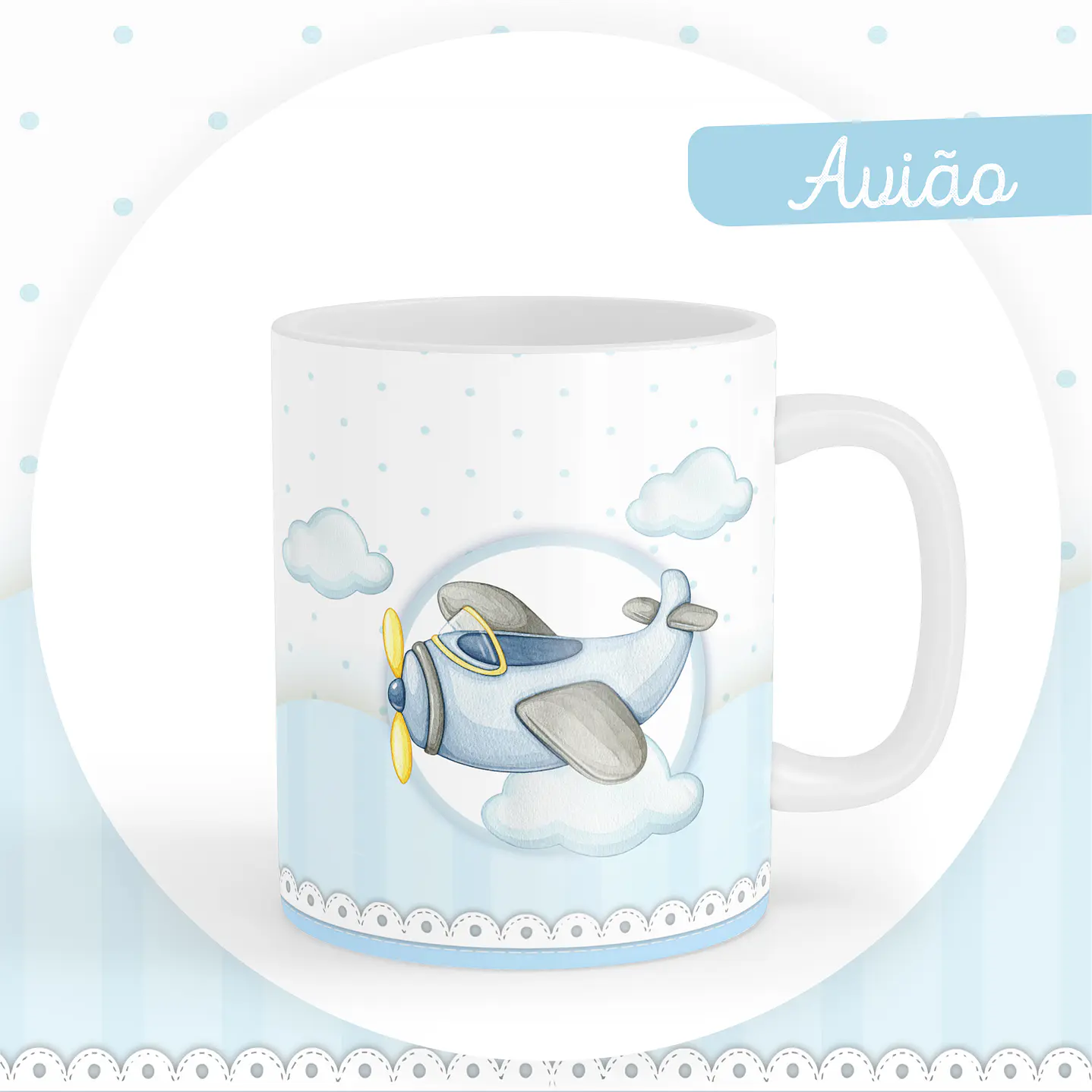 Kit Digital Encadernação Aviões Aquarela Livro do Bebê 9