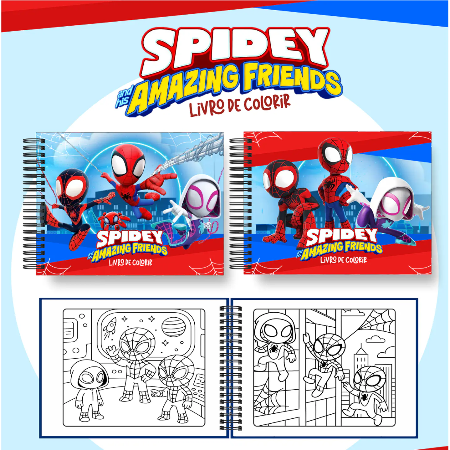 Kit Digital Livro de Colorir Spidey e seus amigos espetaculares 1