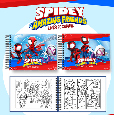 Kit Digital Livro de Colorir Spidey e seus amigos espetaculares