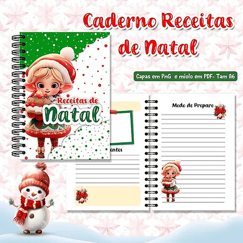 Pack Natal Encantado - Livros de Colorir e Cadernos de Receitas de Natal