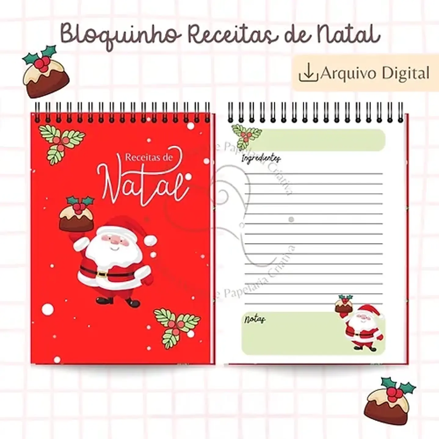 Pack Natal Encantado - Livros de Colorir e Cadernos de Receitas de Natal 3