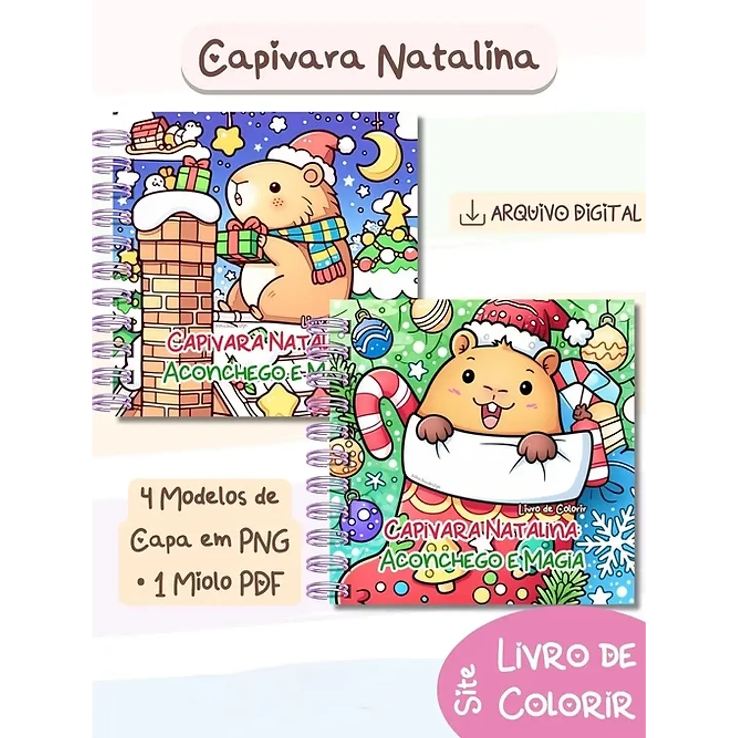 Pack Natal Encantado - Livros de Colorir e Cadernos de Receitas de Natal 5