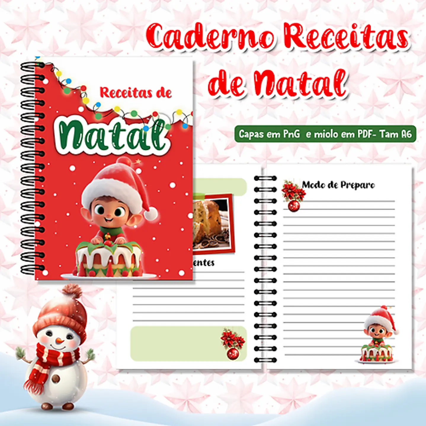 Pack Natal Encantado - Livros de Colorir e Cadernos de Receitas de Natal 6