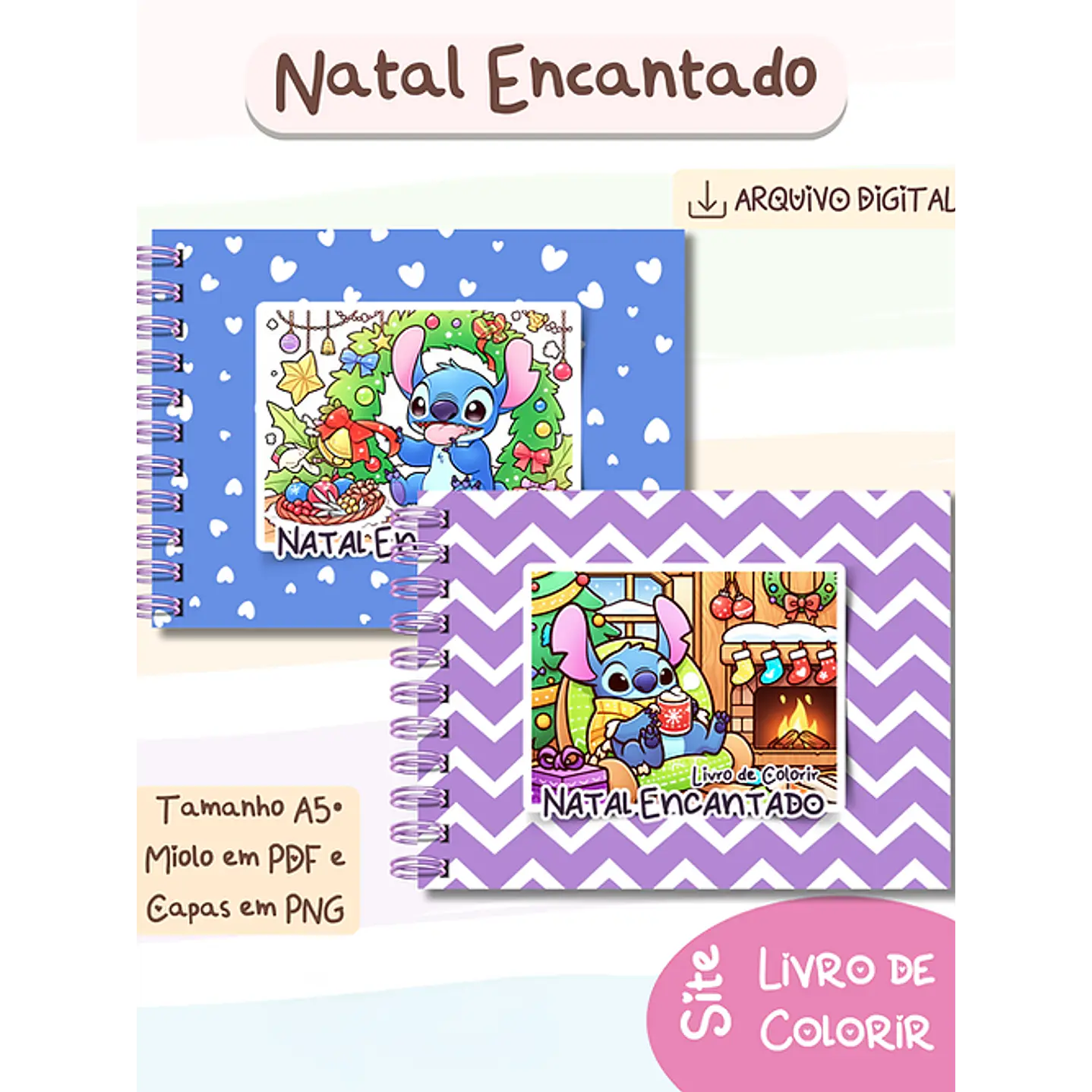 Pack Natal Encantado - Livros de Colorir e Cadernos de Receitas de Natal 7
