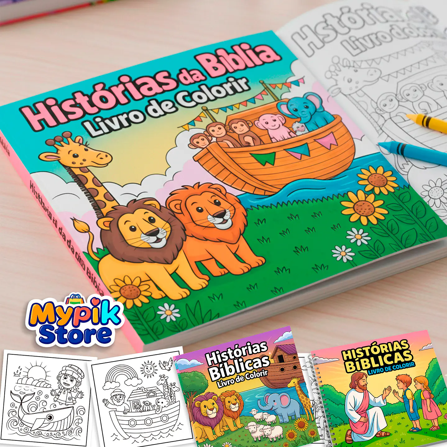 Histórias Bíblicas Livro de Colorir - PDF Digital para Imprimir 1