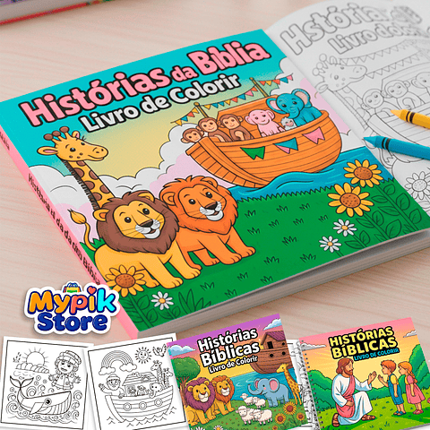 Histórias Bíblicas Livro de Colorir - PDF Digital para Imprimir