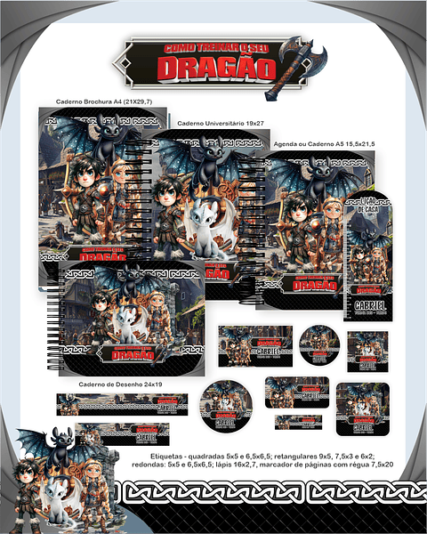 Kit Digital Encadernação Como Treinar o Seu Dragão