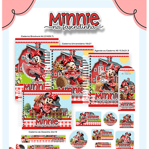 Kit Digital Encadernação Minnie na Fazendinha - Volta às Aulas