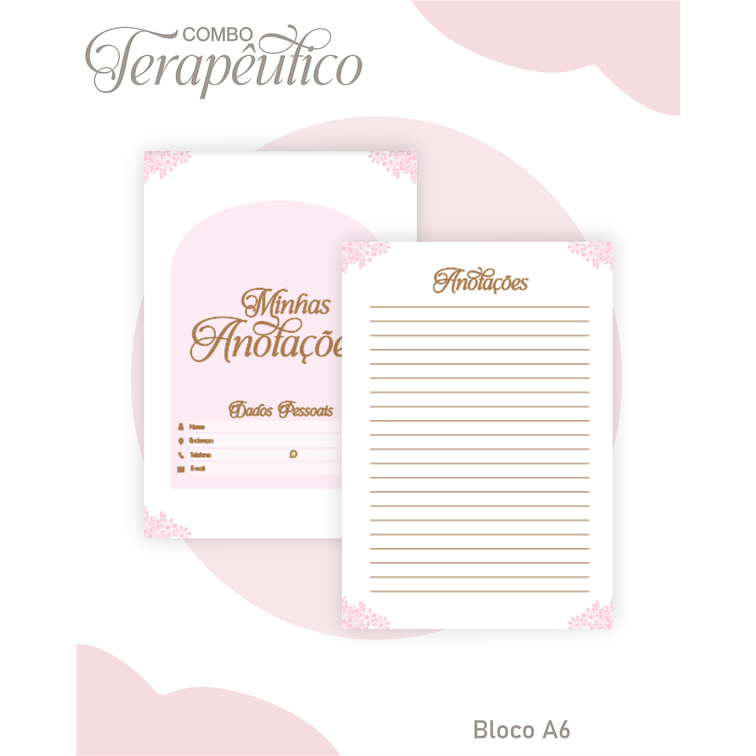 Encadernação Agenda e Diário Terapêutico Borboleta Rosa 2