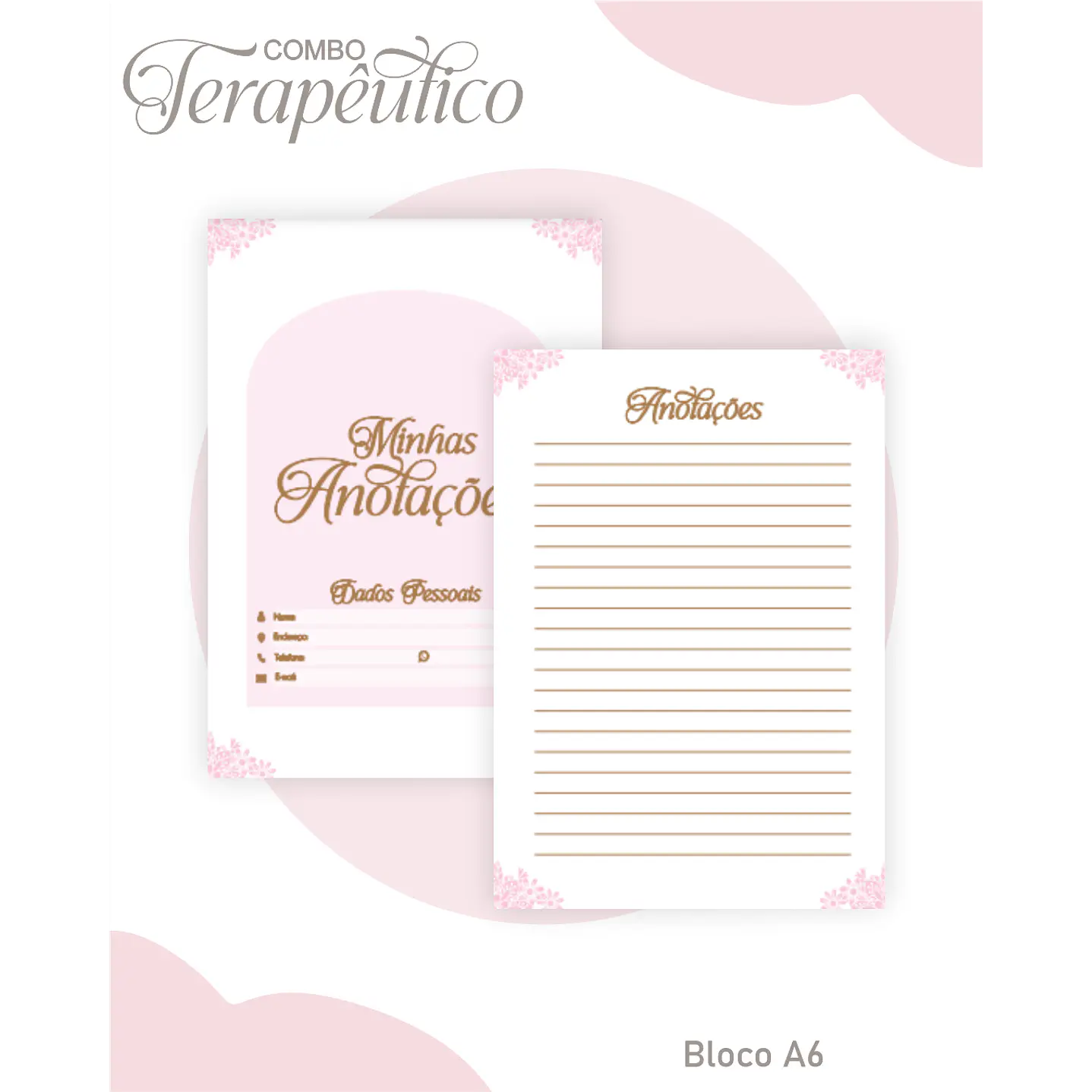 Encadernação Agenda e Diário Terapêutico Borboleta Rosa 2