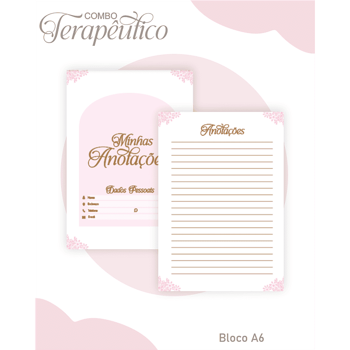 Encadernação Agenda e Diário Terapêutico Borboleta Rosa 2