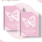 Encadernação Agenda e Diário Terapêutico Borboleta Rosa - Miniatura 1