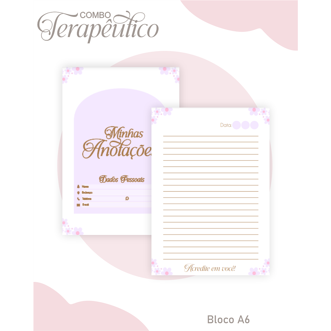 Encadernação Agenda e Diário Terapêutico Margarida Cute  2