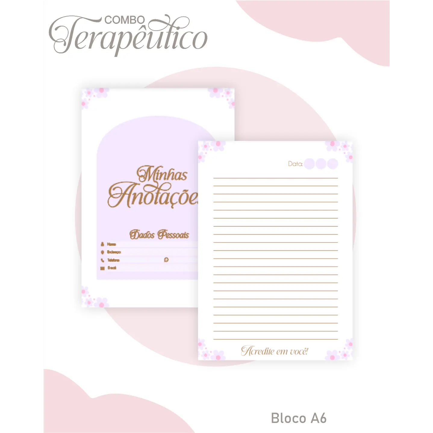 Encadernação Agenda e Diário Terapêutico Margarida Cute  2