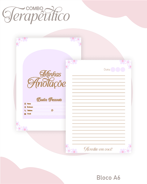 Encadernação Agenda e Diário Terapêutico Margarida Cute 