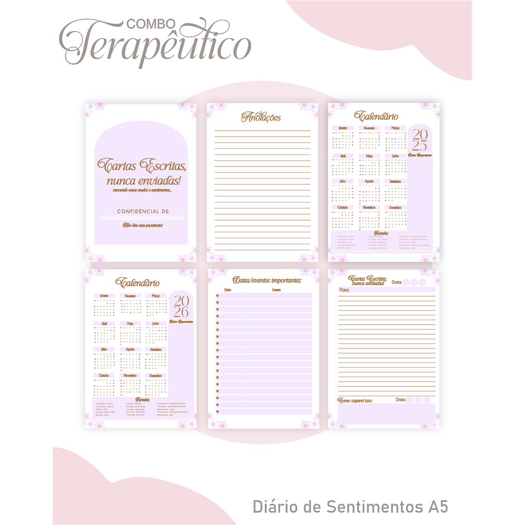 Encadernação Agenda e Diário Terapêutico Margarida Cute  3