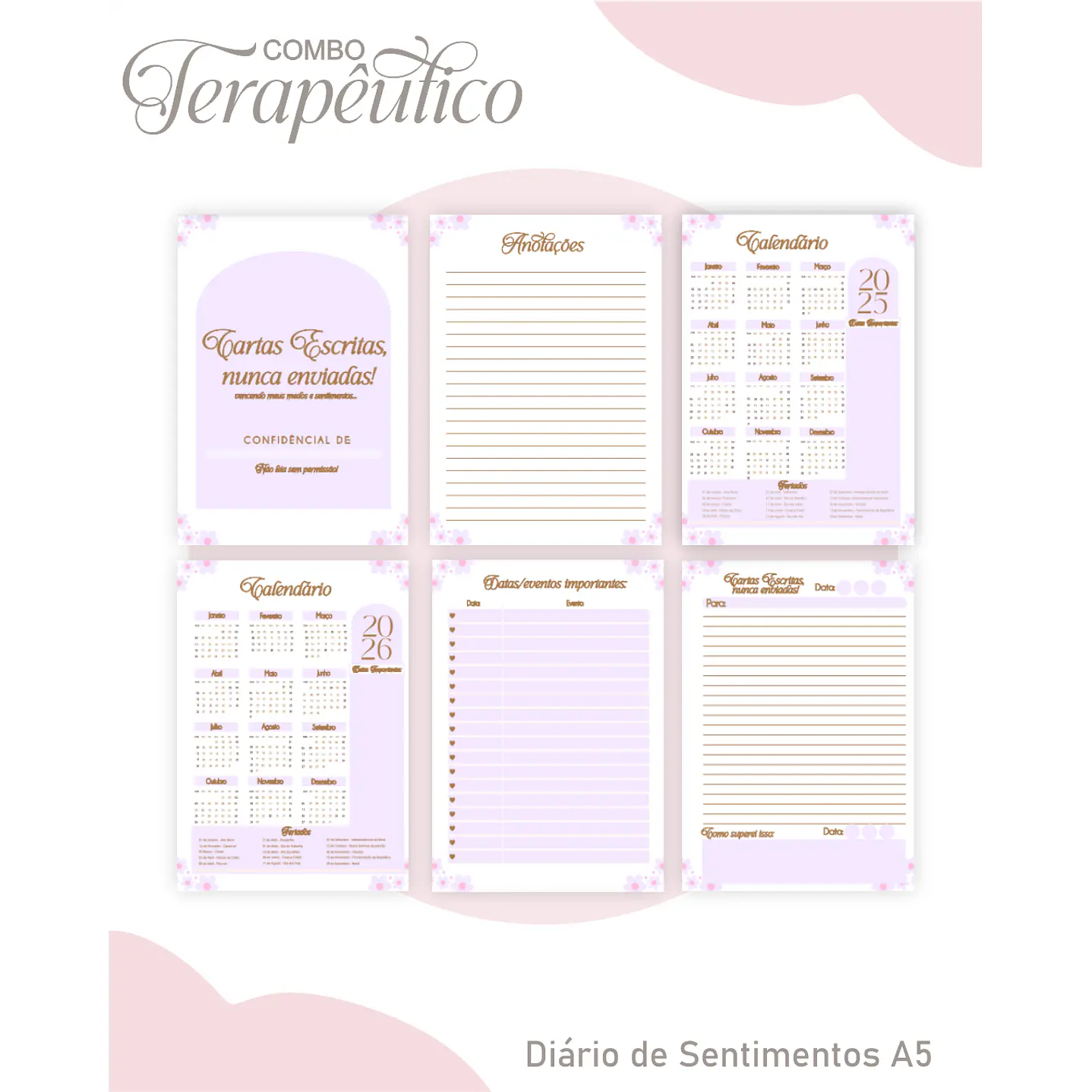 Encadernação Agenda e Diário Terapêutico Margarida Cute  3