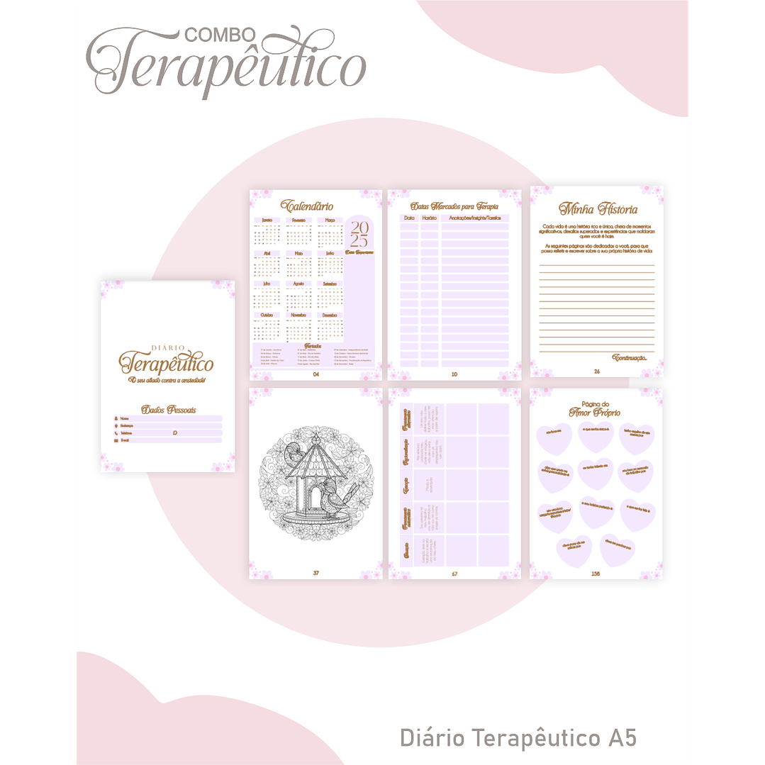 Encadernação Agenda e Diário Terapêutico Margarida Cute  4