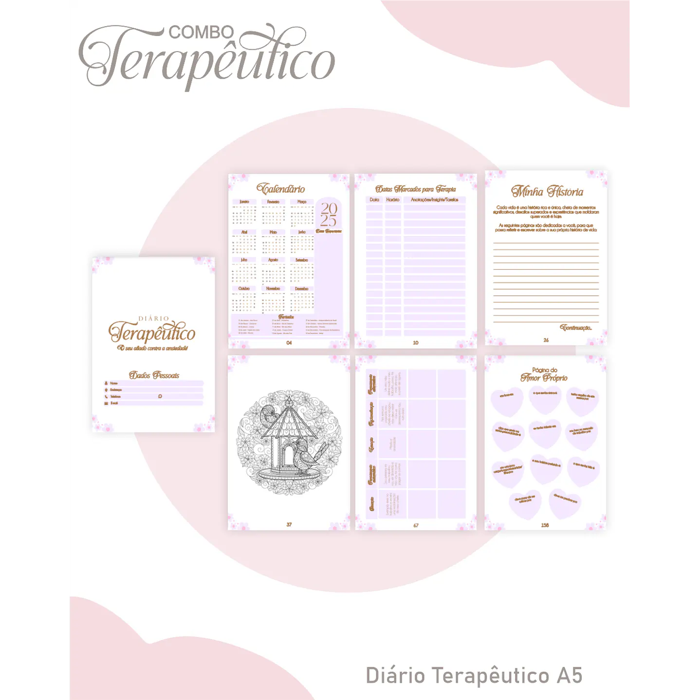 Encadernação Agenda e Diário Terapêutico Margarida Cute  4