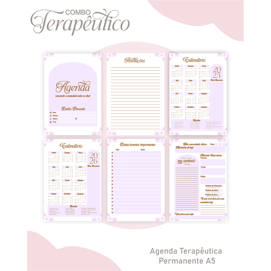 Encadernação Agenda e Diário Terapêutico Margarida Cute  5